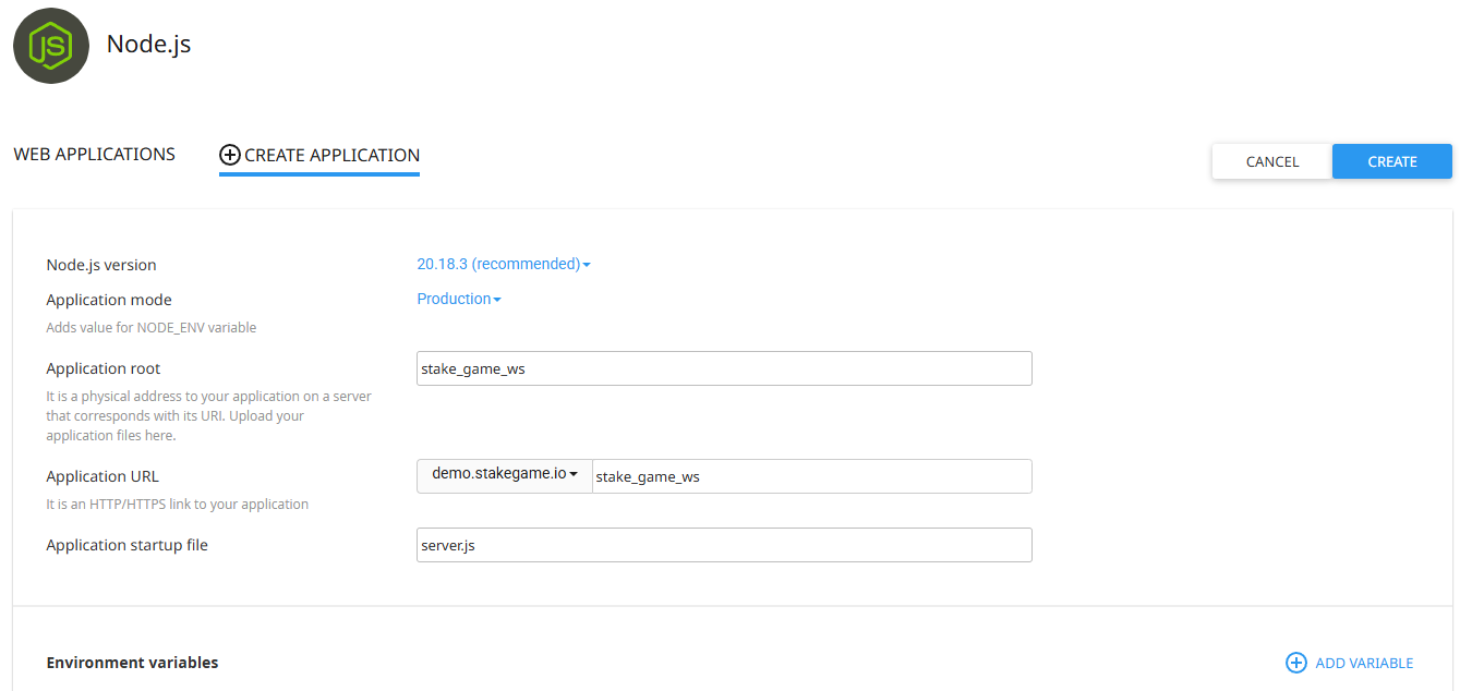 Application form